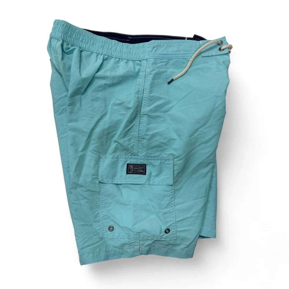 Polo Ralph Lauren Mens Small Board Shorts Swim Trunks Drawstring Aqua‎ Blue